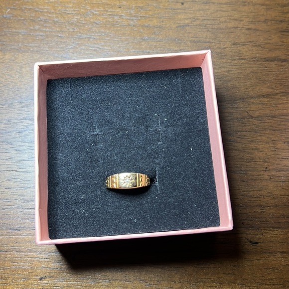 Antique (1896) Victorian 15k gold diamond ring - Picture 5 of 7